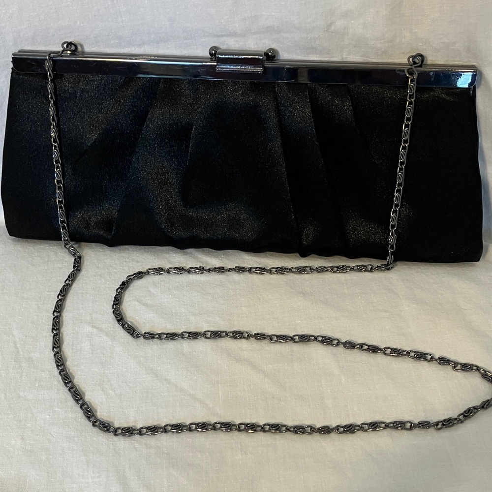 Black Pleated Evening Gunne Sax Handbag by Jessica McClintock - Picture 2 of 12